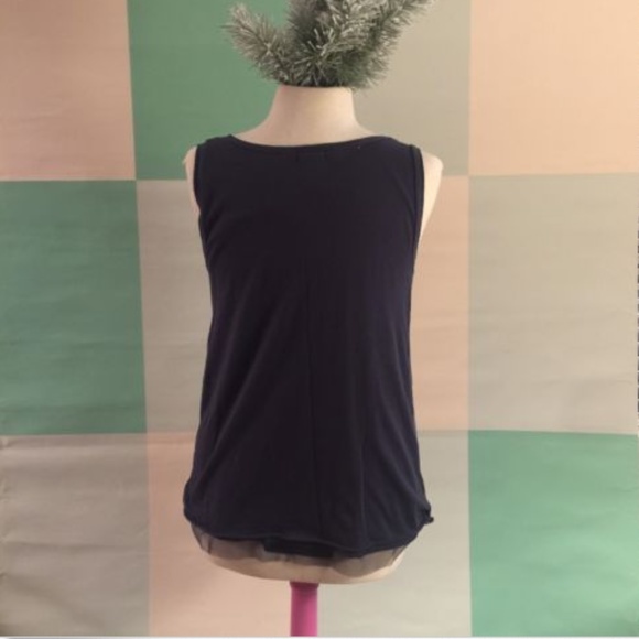 J CREW COLLECTION Navy Tissue Sequin Tank Top Sz M - Picture 2 of 5